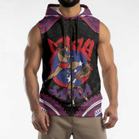 Personalised Samoa Mixed Martial Arts Sleeveless Zip Hoodie Flying Knee Of Samoan - Polynesian Pride
