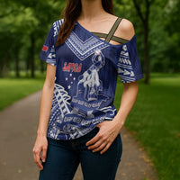 Personalised Samoa Rugby Cross Shoulder Shirt Pacific Warrior Glory - Polynesian Pride