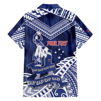 Personalised Samoa Rugby Family Matching Off The Shoulder Long Sleeve Dress and Hawaiian Shirt Pacific Warrior Glory DT05 - Polynesian Pride