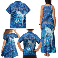 Personalised Northern Mariana Islands Family Matching Tank Maxi Dress and Hawaiian Shirt Galaxy Polynesian Shark Tattoo DT05 - Polynesian Pride