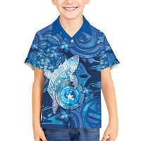 Personalised Northern Mariana Islands Hawaiian Shirt Galaxy Polynesian Shark Tattoo - Polynesian Pride