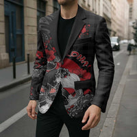 Personalised Hawaiian And Japanese Blazer Aloha Koi Fish Palaka Patterns - Polynesian Pride