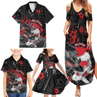 Personalised Hawaiian And Japanese Family Matching Summer Maxi Dress and Hawaiian Shirt Aloha Koi Fish Palaka Patterns DT05 - Polynesian Pride