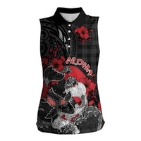 Personalised Hawaiian And Japanese Women Sleeveless Polo Shirt Aloha Koi Fish Palaka Patterns - Polynesian Pride