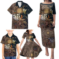 Hawaii Makahiki Family Matching Puletasi and Hawaiian Shirt Polynesian Sky And Earth DT05 - Polynesian Pride