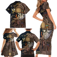 Hawaii Makahiki Family Matching Short Sleeve Bodycon Dress and Hawaiian Shirt Polynesian Sky And Earth DT05 - Polynesian Pride
