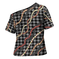 Hawaii Palaka Niihau Shell Lei Cross Shoulder Shirt Tropical Island Plaid Patterns
