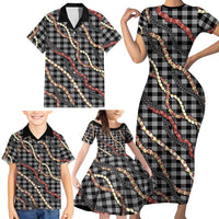 Hawaii Palaka Niihau Shell Lei Family Matching Short Sleeve Bodycon Dress and Hawaiian Shirt Tropical Island Plaid Patterns DT05 - Polynesian Pride