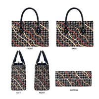 Hawaii Palaka Niihau Shell Lei Leather Bag Tropical Island Plaid Patterns