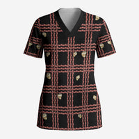 Hawaii Palaka Kahelelani Shell Lei Costume Scrub Top Plaid Patterns