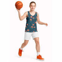Hawaii Monstera Basketball Jersey Hibiscus Flowers Simple Style - Polynesian Pride