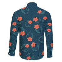 Hawaii Monstera Family Matching Off Shoulder Short Dress and Hawaiian Shirt Hibiscus Flowers Simple Style DT05 - Polynesian Pride