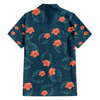 Hawaii Monstera Family Matching Puletasi and Hawaiian Shirt Hibiscus Flowers Simple Style - Polynesian Pride