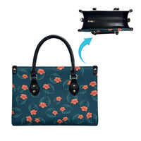 Hawaii Monstera Leather Bag Hibiscus Flowers Simple Style - Polynesian Pride