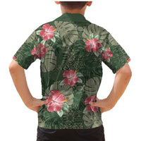 Hawaii Family Matching Mermaid Dress and Hawaiian Shirt Green Polynesian Monstera Patterns DT05 - Polynesian Pride