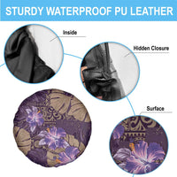 Hawaii Spare Tire Cover Purple Polynesian Monstera Patterns - Polynesian Pride