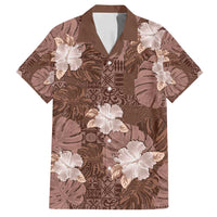 Hawaii Family Matching Summer Maxi Dress and Hawaiian Shirt Brown Polynesian Monstera Patterns - Polynesian Pride