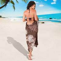 Hawaii Sarong Brown Polynesian Monstera Patterns - Polynesian Pride