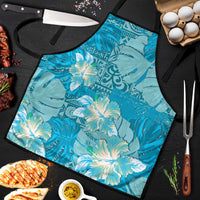 Hawaii Apron Teal Polynesian Monstera Patterns - Polynesian Pride