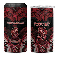 Personalised New Zealand Waitangi Day 4 in 1 Can Cooler Tumbler Te Tiriti O Waitangi 1840 DT05 One Size: 16 oz Black - Polynesian Pride