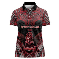 Personalised New Zealand Waitangi Day Women Polo Shirt Te Tiriti O Waitangi 1840 DT05 Female Black - Polynesian Pride