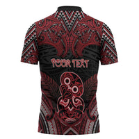 Personalised New Zealand Waitangi Day Zipper Polo Shirt Te Tiriti O Waitangi 1840 DT05 - Polynesian Pride