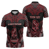 Personalised New Zealand Waitangi Day Zipper Polo Shirt Te Tiriti O Waitangi 1840 DT05 - Polynesian Pride
