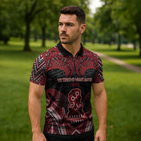 Personalised New Zealand Waitangi Day Zipper Polo Shirt Te Tiriti O Waitangi 1840 DT05 - Polynesian Pride