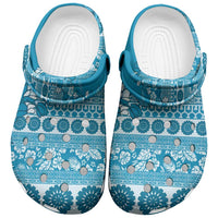 Fiji Marau na Kerisimasi Clogs Shoes Aqua Tagimoucia Tapa Masi Tribal LT9 Aqua - Polynesian Pride