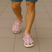 Fiji Marau na Kerisimasi Clogs Shoes Dusty Rose Tagimoucia Tapa Masi Tribal LT9 - Polynesian Pride