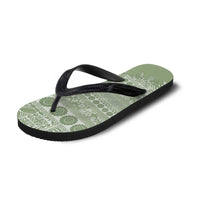 Fiji Marau na Kerisimasi Flip Flops Sage Green Tagimoucia Tapa Masi Tribal LT9 - Polynesian Pride