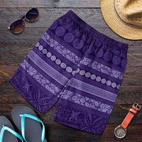 Fiji Marau na Kerisimasi Shorts for Men Purple Tapa Masi Inspired Christmas LT9 Purple - Polynesian Pride