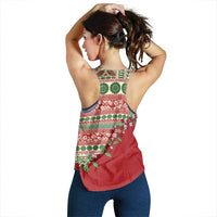 Fiji Marau na Kerisimasi Women Racerback Tank Red Tagimoucia Tapa Masi Tribal LT9 - Polynesian Pride