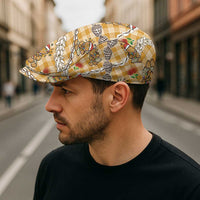 Gold Palaka Hawaii Mele Kalikimaka Jeff Hat Ohia Lehua Shell Leis Funny Gingerbread Santa - Polynesian Pride