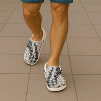 Gray Hawaii Palaka Clogs Shoes Hawaiian Honohono Lei