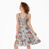 Gray Paniolo Palaka Hawaiian Cowgirl Christmas Midi Dress LT9 - Polynesian Pride