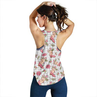Gray Paniolo Palaka Hawaiian Cowgirl Christmas Women Racerback Tank LT9 - Polynesian Pride