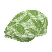 Green Hawaii Kalo Palaka Motifs Jeff Hat Hawaiian Taro Leaves Elegant Vibes