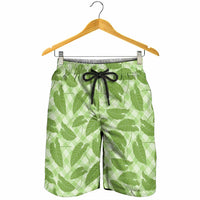 Green Hawaii Kalo Palaka Motifs Shorts for Men Hawaiian Taro Leaves Elegant Vibes LT14 - Polynesian Pride