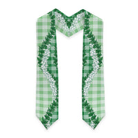 Green Hawaii Palaka Graduation Stole Hawaiian Honohono Lei