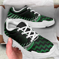 Green Matariki New Zealand Chunky Sneakers Maori Poutama Galaxy Vibes