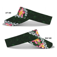 Green Polynesia Sun Visor Cap Plumeria With Hibiscus Pattern Tropical Vibes LT14 - Polynesian Pride