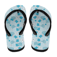 Hawaii Anthurium Tiare Pikake Lei Flip Flops UliUli Lauhala Art Pattern