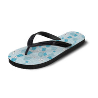 Hawaii Anthurium Tiare Pikake Lei Flip Flops UliUli Lauhala Art Pattern