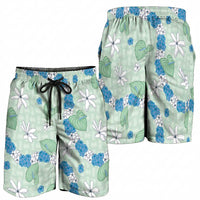 Hawaii Anthurium Tiare Pikake Lei Shorts for Men Omaomao Lauhala Art Pattern