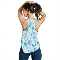 Hawaii Anthurium Tiare Pikake Lei Women Racerback Tank UliUli Lauhala Art Pattern