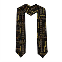 Hawaii Brown Plumeria Lei Black Graduation Stole Frangipani Floral Heritage Art