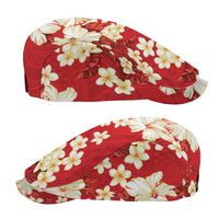 Hawaii Hibiscus Plumeria Red Jeff Hat Polynesian Pattern