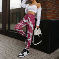 Hawaii Japanese Culture Pink Jogger Pants Spring Cranes Aloha Pattern