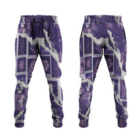 Hawaii Japanese Culture Purple Jogger Pants Spring Cranes Aloha Pattern